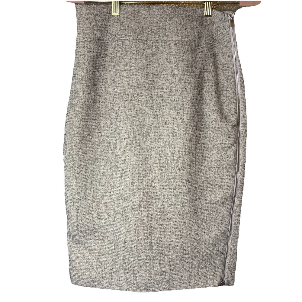 Express Straight Pencil Skirt White Black Lined Women's Size 6